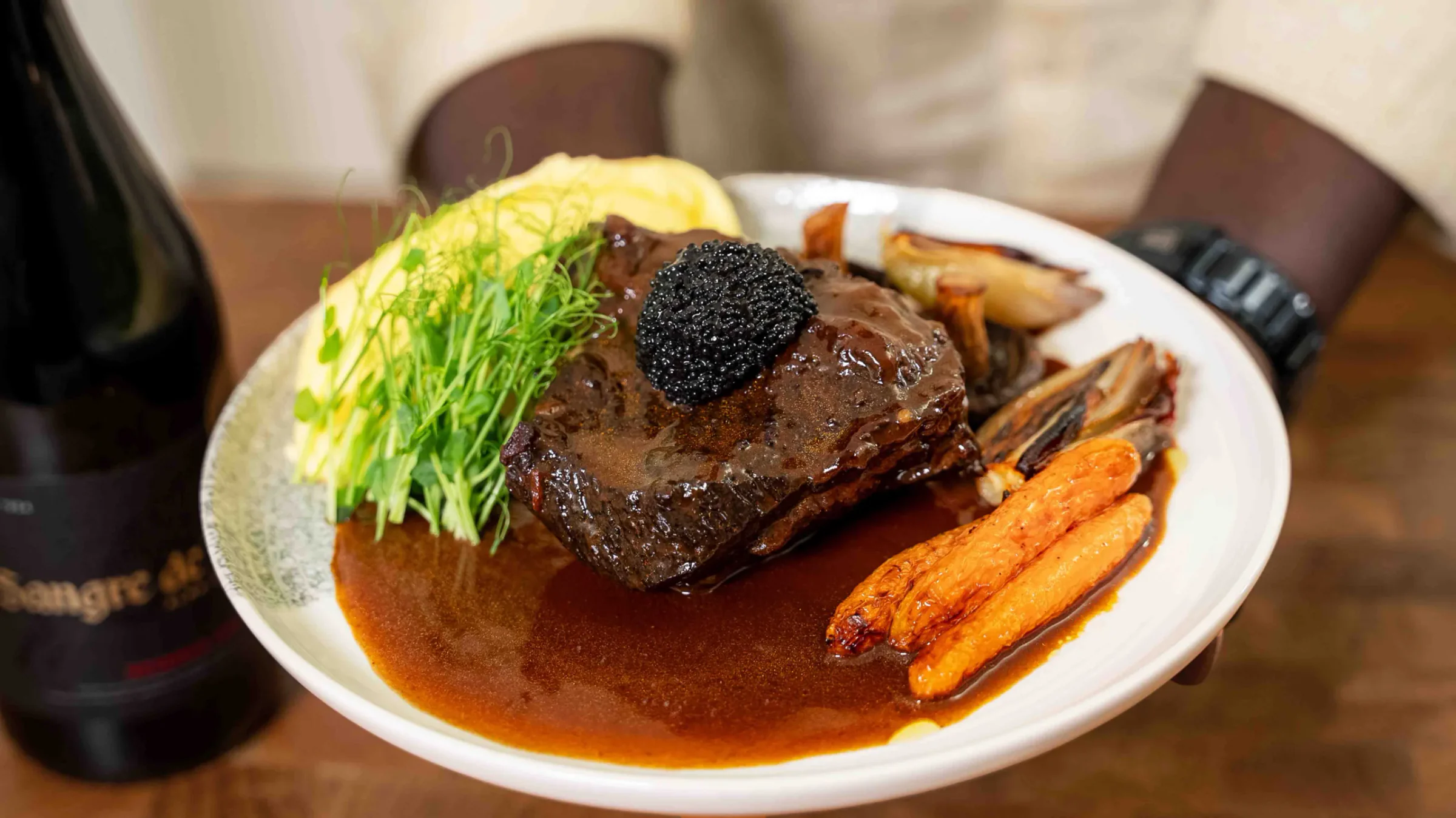 Braised Beef Cheeks with Caviar.