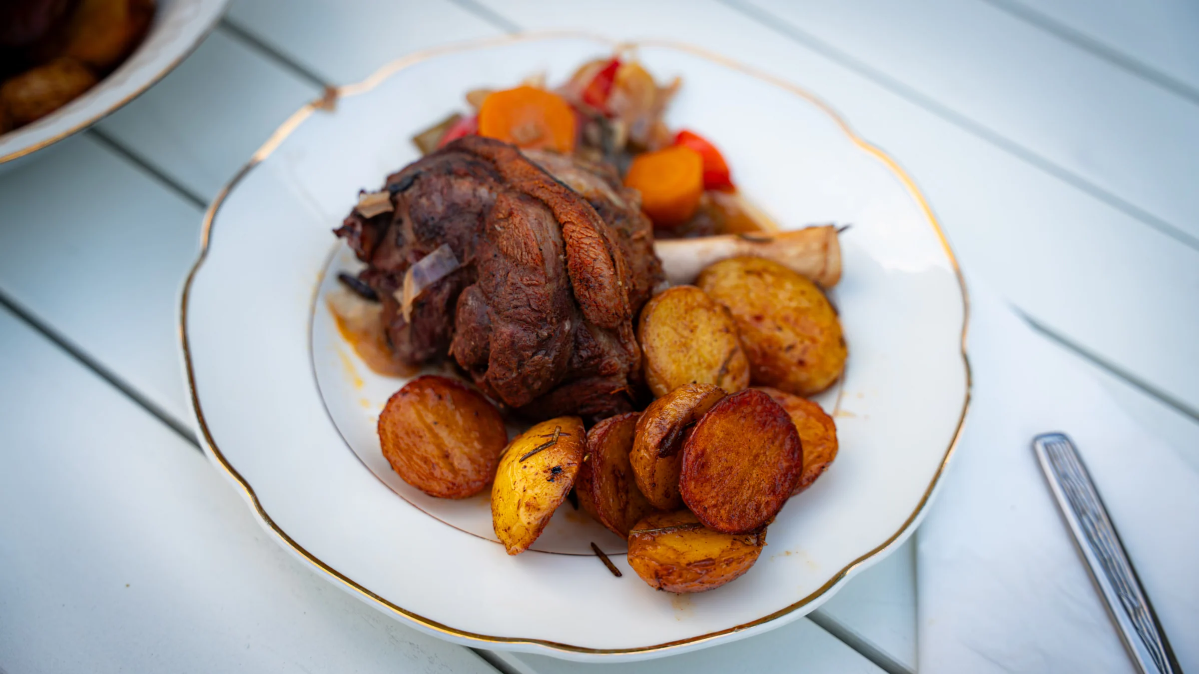 Lamb shanks in a tagine.