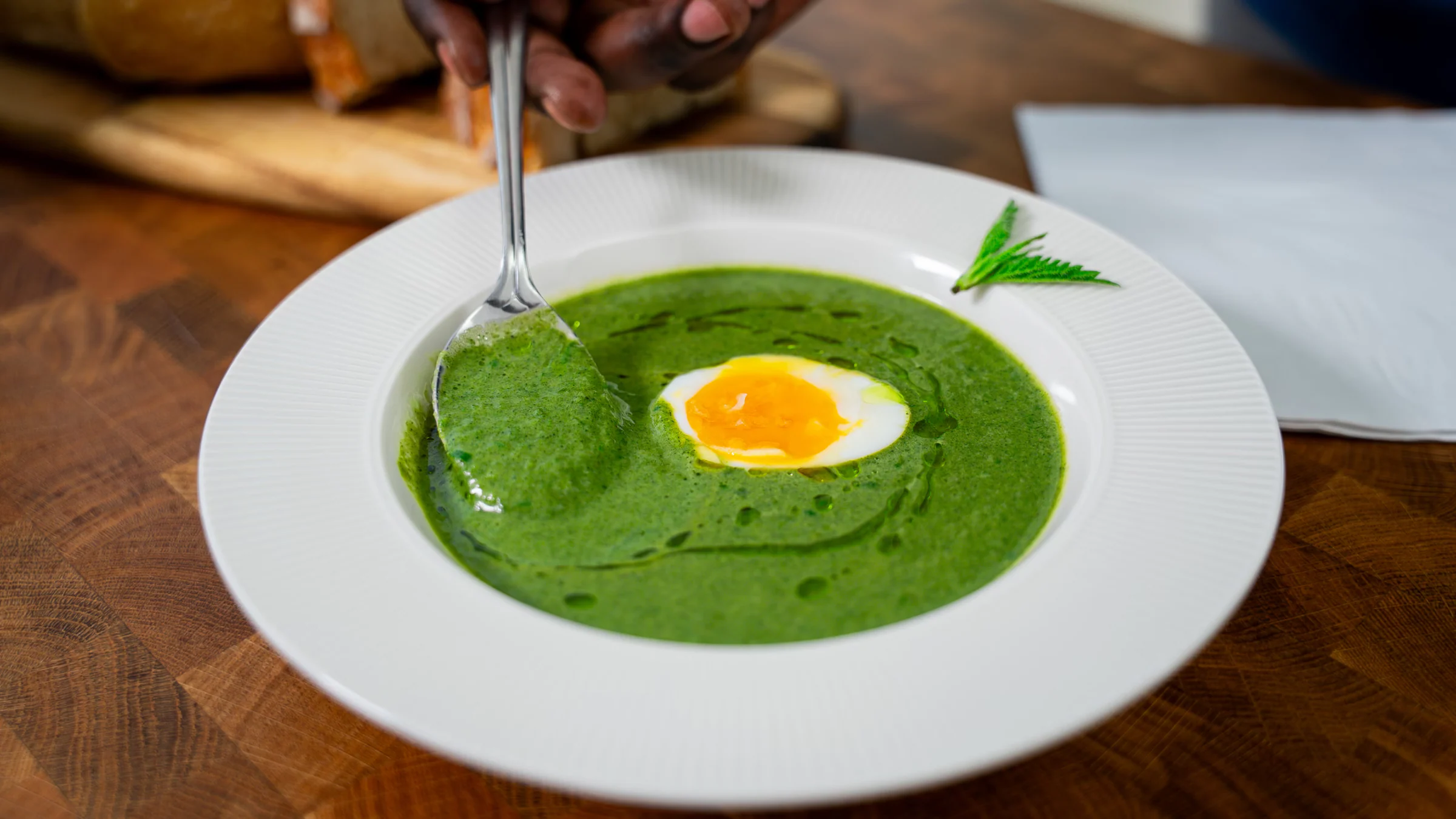 Stinging nettle soup.