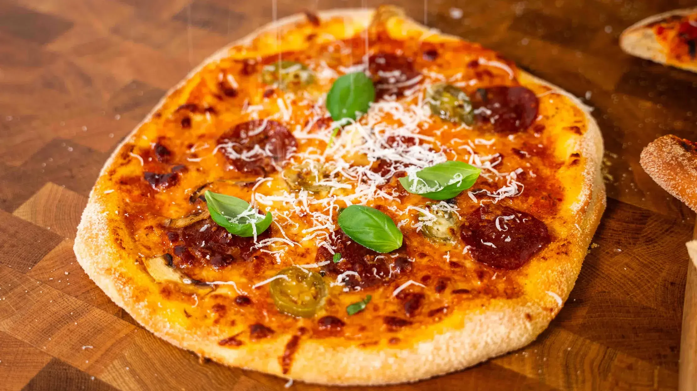 Homemade pizza.
