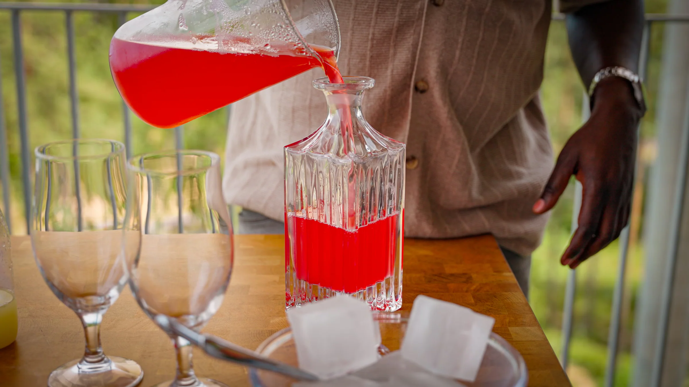 Rhubarb syrup.
